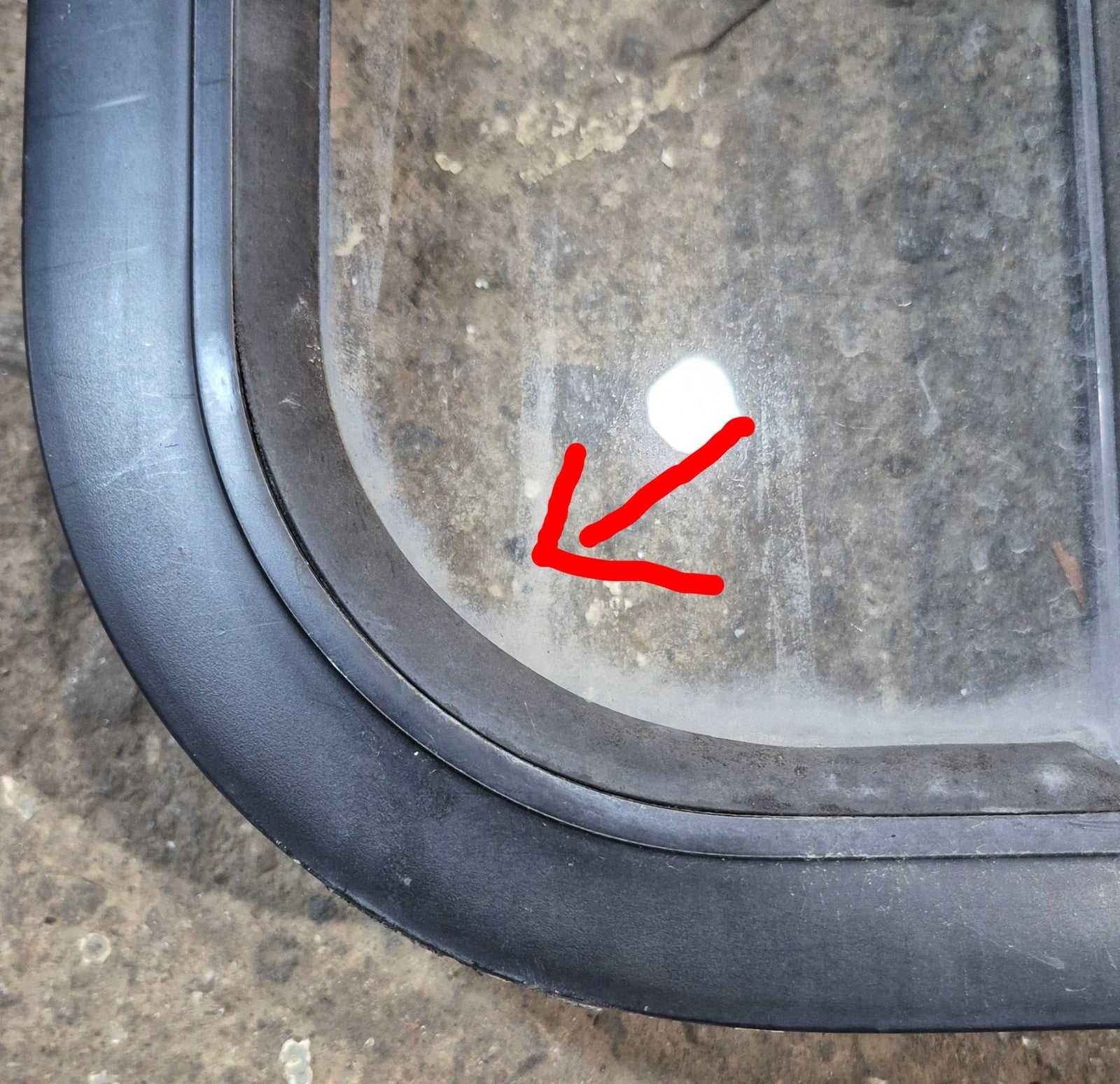 Used Black Radius Opening Window : 23 1/2