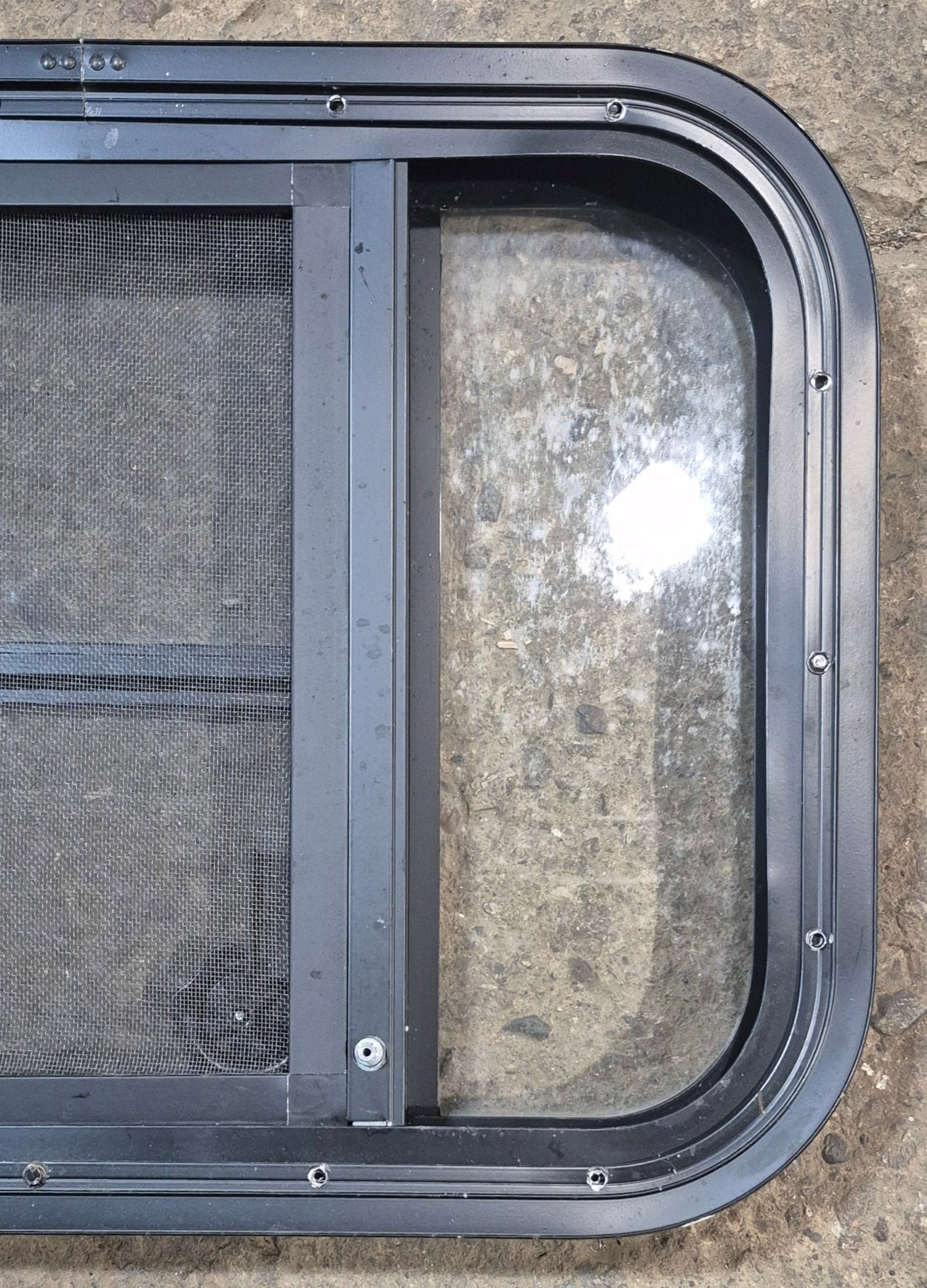 Used Black Radius Opening Window : 23 1/2