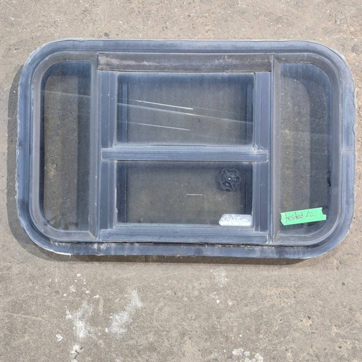 Used Black Radius Opening Window : 23" X 14.25" X 1.875" - Young Farts RV Parts
