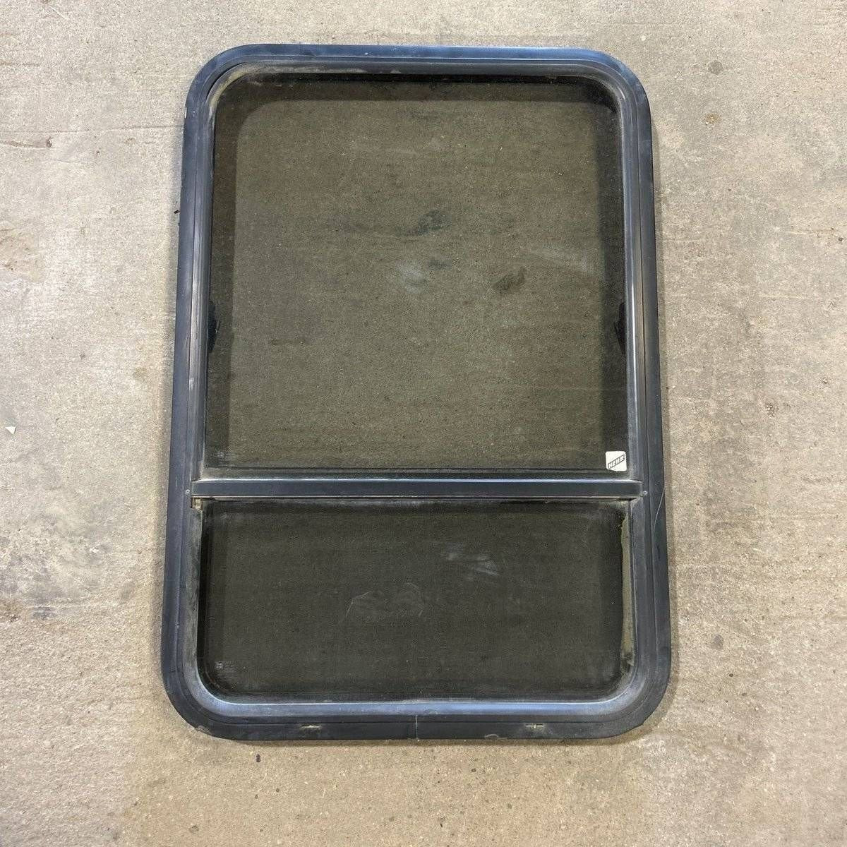 Used Black Radius Opening Window - 23.25 X 34.5 X 1.875 - Young Farts RV Parts