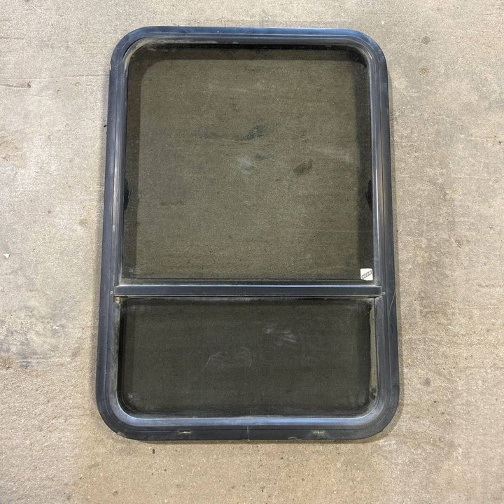 Used Black Radius Opening Window - 23.25 X 34.5 X 1.875 - Young Farts RV Parts