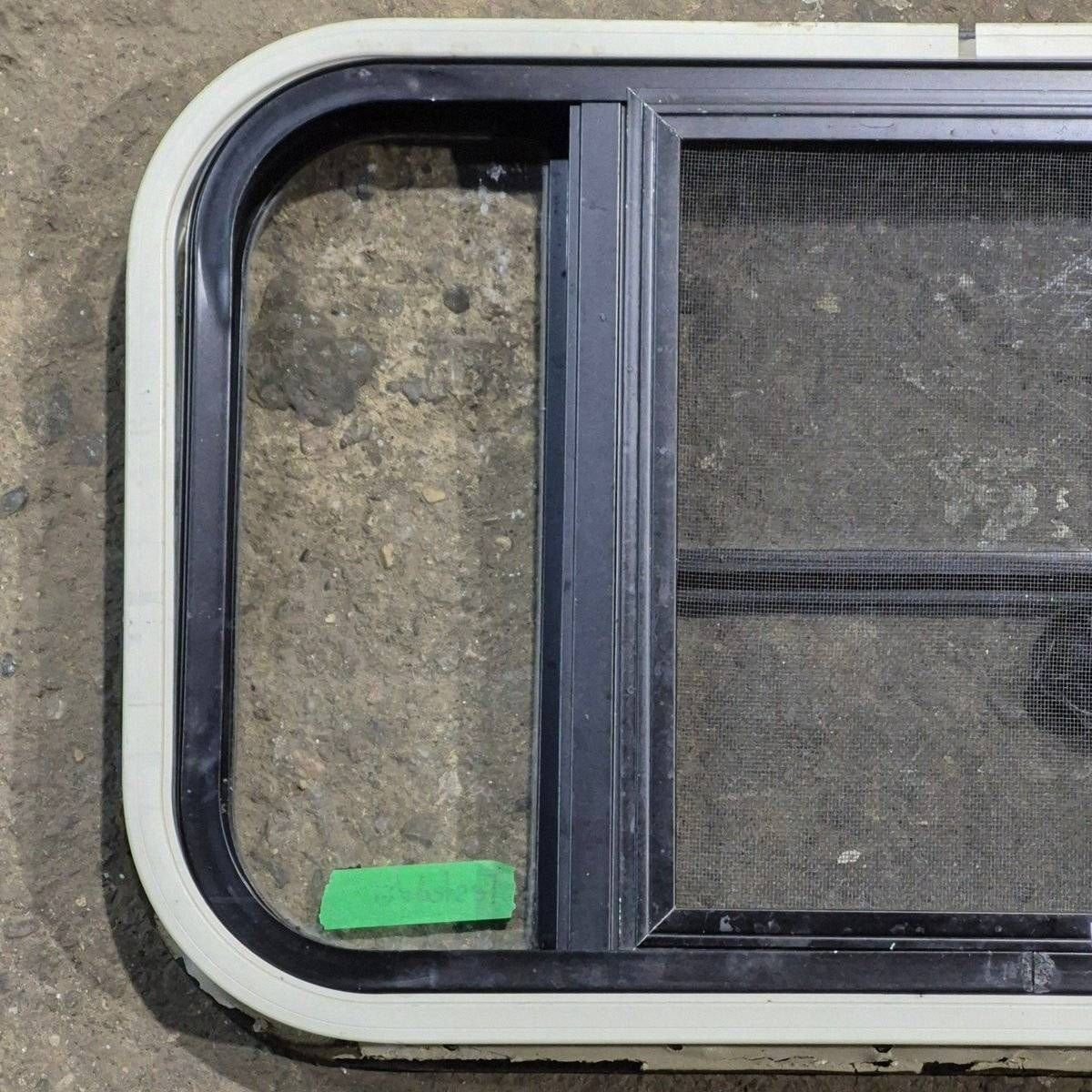 Used Black Radius Opening Window - 23.625 X 14.875 X 1.625 - Young Farts RV Parts