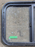 Used Black Radius Opening Window : 24 1/4" W x 17 3/4" H x 1 5/8" D - Young Farts RV Parts
