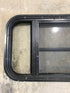 Used Black Radius Opening Window : 29 1/2" W x 14 1/2" H x 2" - Young Farts RV Parts