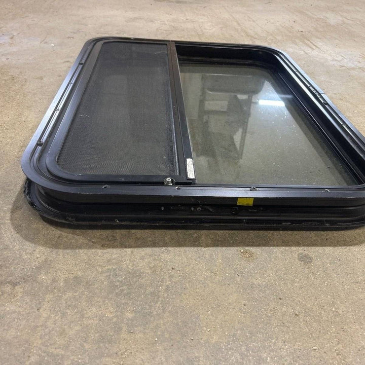 Used Black Radius Opening Window - 29.5 X 21.75 X 1.875 - Young Farts RV Parts