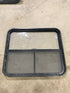 Used Black Radius Opening Window : 34 1/2" W x 29 1/2" H x 1 7/8" D - Young Farts RV Parts