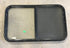 Used Black Radius Opening Window : 34" W x 19 3/4" H x 1 1/2" - Young Farts RV Parts