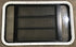 Used Black Radius Opening Window : 35 1/4" W x 21 1/4" H x 1 7/8" D - Young Farts RV Parts