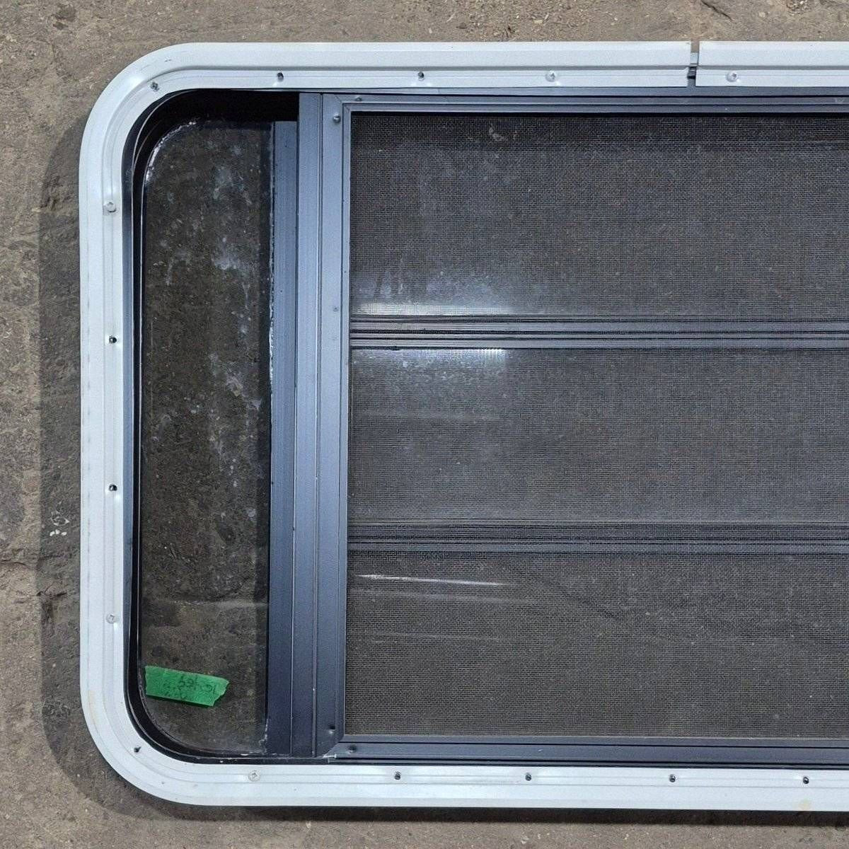 Used Black Radius Opening Window - 35 1/8" X 21 1/4" X 1 7/8" - Young Farts RV Parts