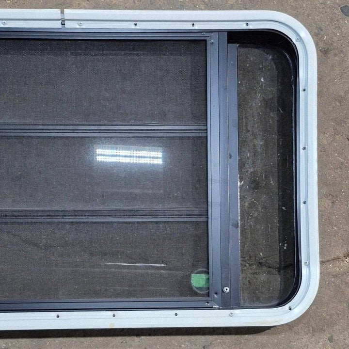 Used Black Radius Opening Window - 35 1/8" X 21 1/4" X 1 7/8" - Young Farts RV Parts