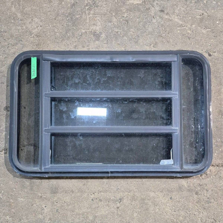 Used Black Radius Opening Window - 35 1/8" X 21 1/4" X 1 7/8" - Young Farts RV Parts