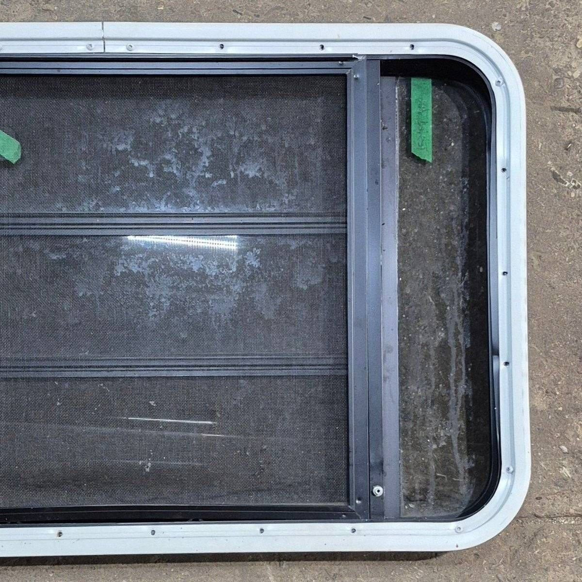 Used Black Radius Opening Window - 35 1/8" X 21 1/4" X 1 7/8" - Young Farts RV Parts