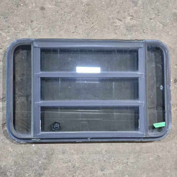 Used Black Radius Opening Window - 35 1/8" X 21 1/4" X 1 7/8" - Young Farts RV Parts
