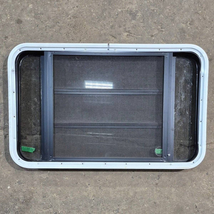 Used Black Radius Opening Window - 35 1/8" X 21 1/4" X 1 7/8" - Young Farts RV Parts