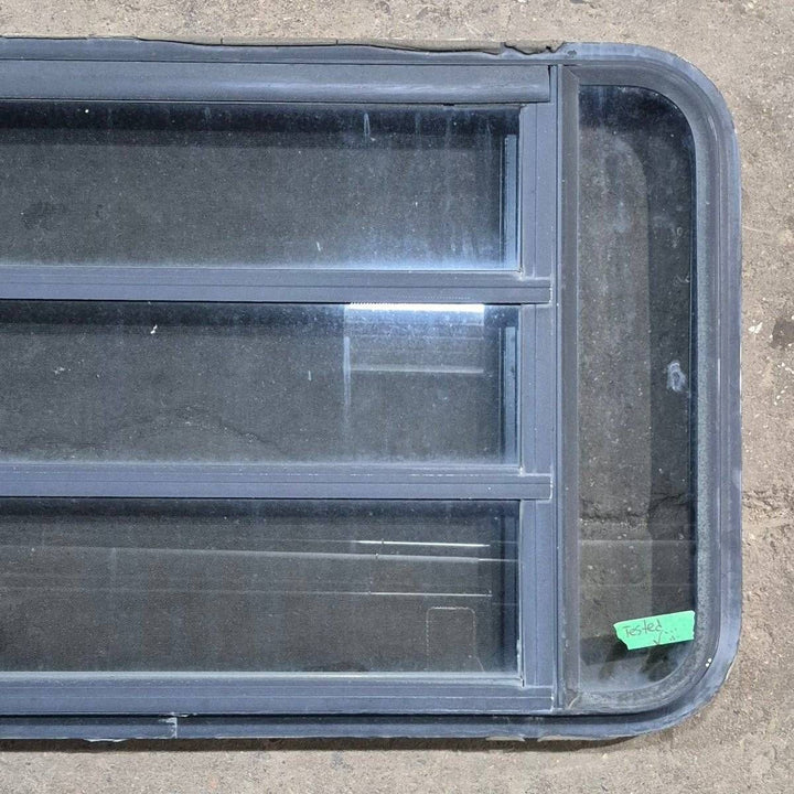 Used Black Radius Opening Window - 35 1/8" X 21 1/4" X 1 7/8" - Young Farts RV Parts