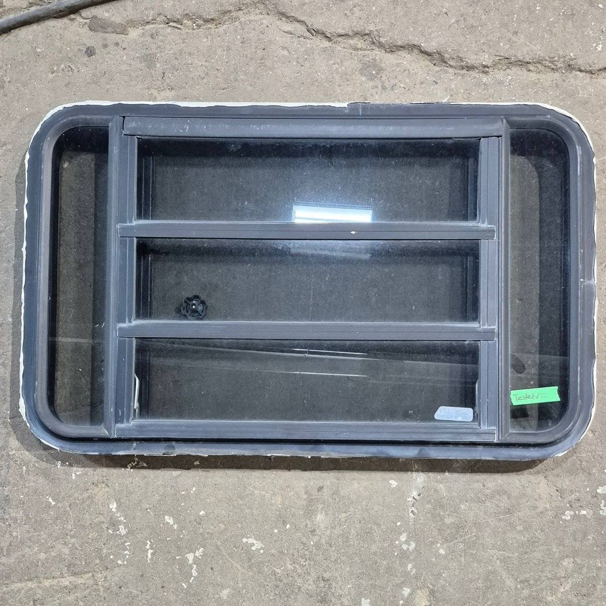 Used Black Radius Opening Window : 35" X 21.25" X 1.875" - Young Farts RV Parts