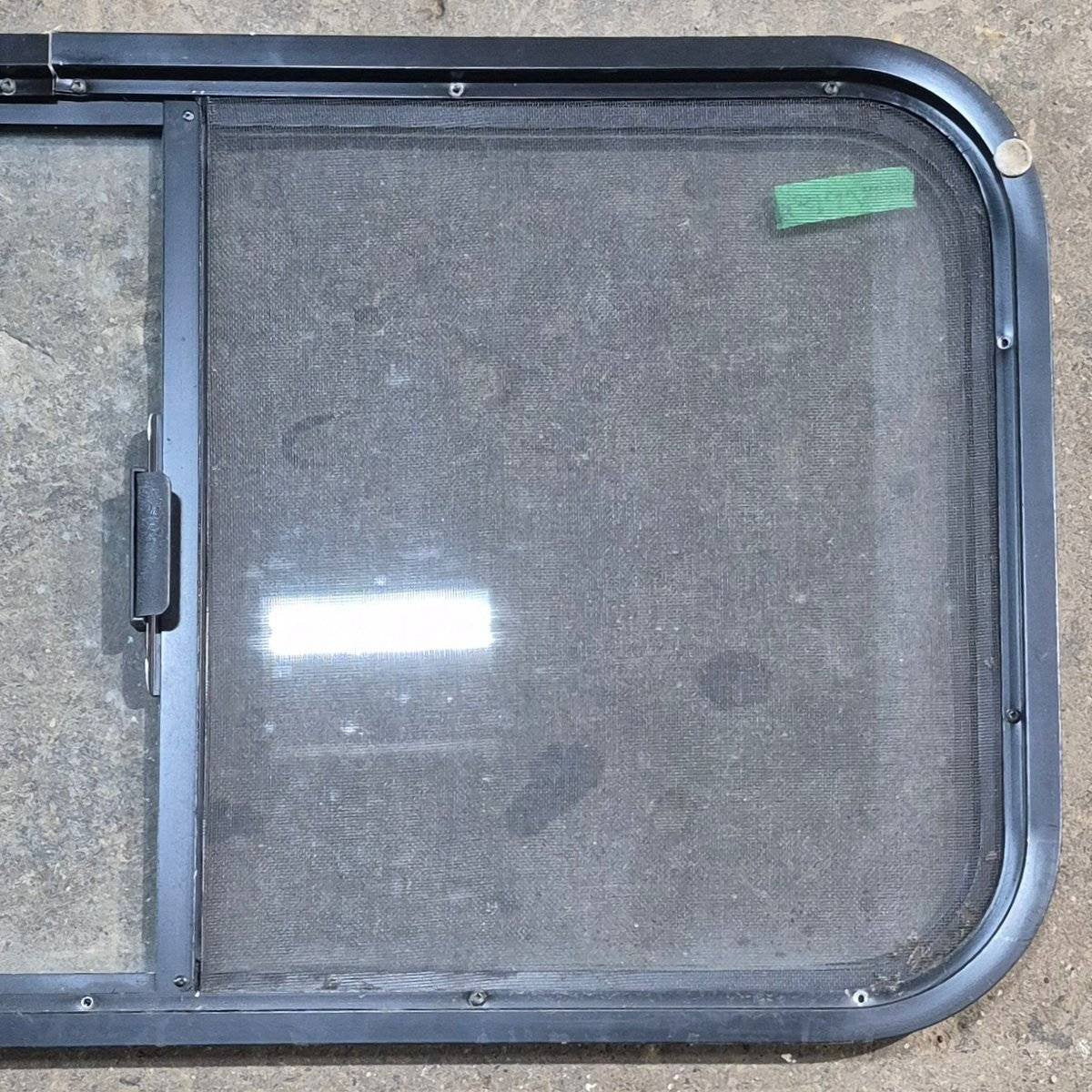 Used Black Radius Opening Window - 35.5 X 19.5 X 1.25 - Young Farts RV Parts