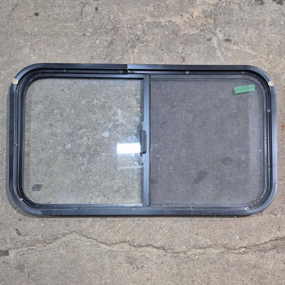 Used Black Radius Opening Window - 35.5 X 19.5 X 1.25 - Young Farts RV Parts