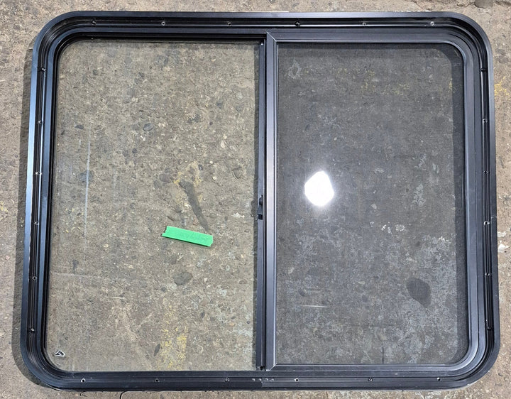 Used Black Radius Opening Window : 36 1/4" W x 29 3/4" H x 1 3/4" - Young Farts RV Parts