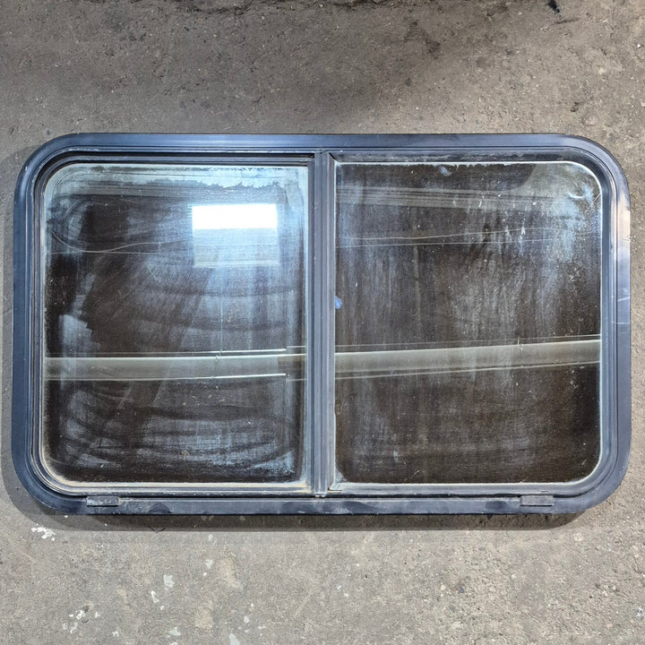 Used Black Radius Opening Window - 36.25 X 21.75 X 2 - Young Farts RV Parts