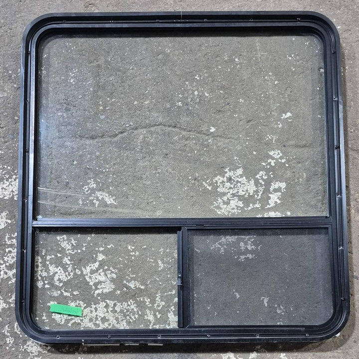 Used Black Radius Opening Window - 36.25 X 37.75 X 1.75 - Young Farts RV Parts