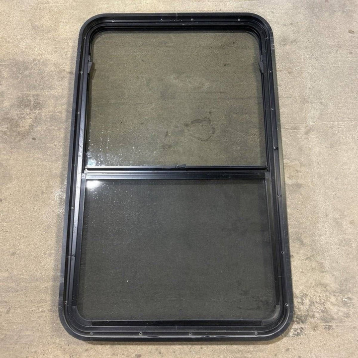 Used Black Radius Opening Window - 41.75 X 26 X 1.875 - Young Farts RV Parts