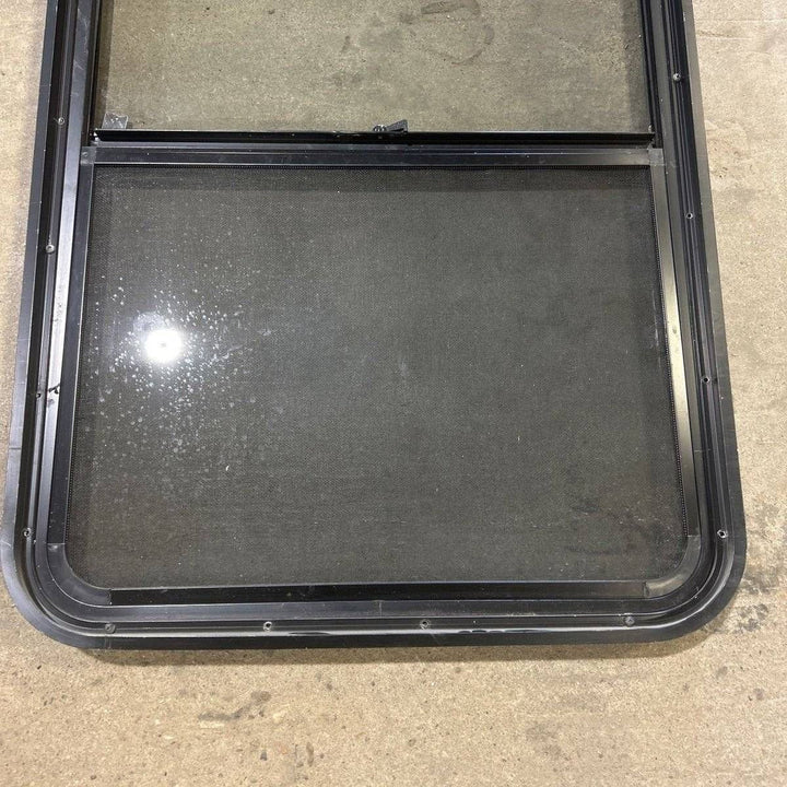 Used Black Radius Opening Window - 41.75 X 26 X 1.875 - Young Farts RV Parts