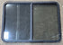 Used Black Radius Opening Window : 42 1/2" W x 34" H x 1 3/4" D - Young Farts RV Parts