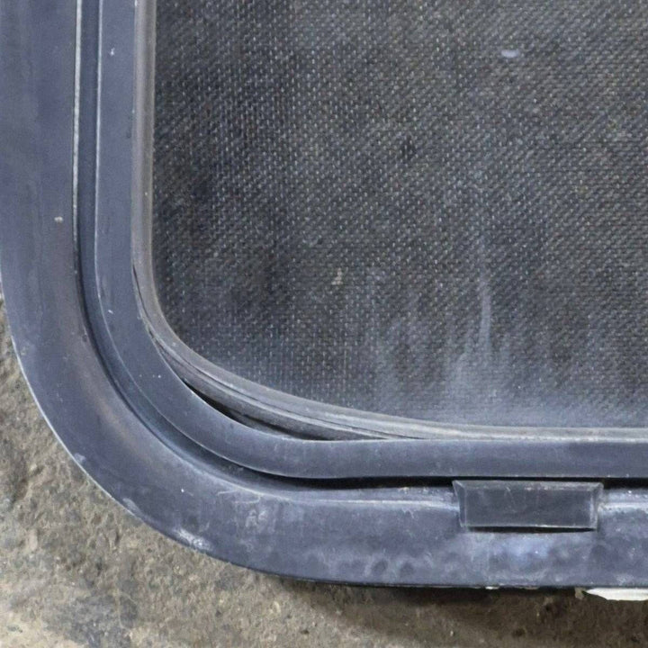 Used Black Radius Opening Window - 42 X 11 3/4 X 2 - Young Farts RV Parts