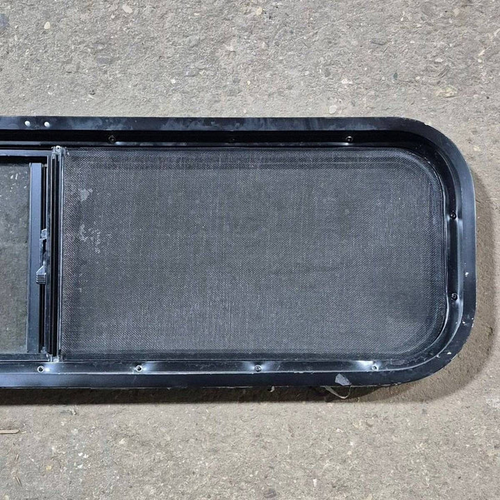 Used Black Radius Opening Window - 42 X 11 3/4 X 2 - Young Farts RV Parts