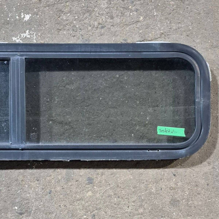 Used Black Radius Opening Window - 42 X 11 3/4 X 2 - Young Farts RV Parts