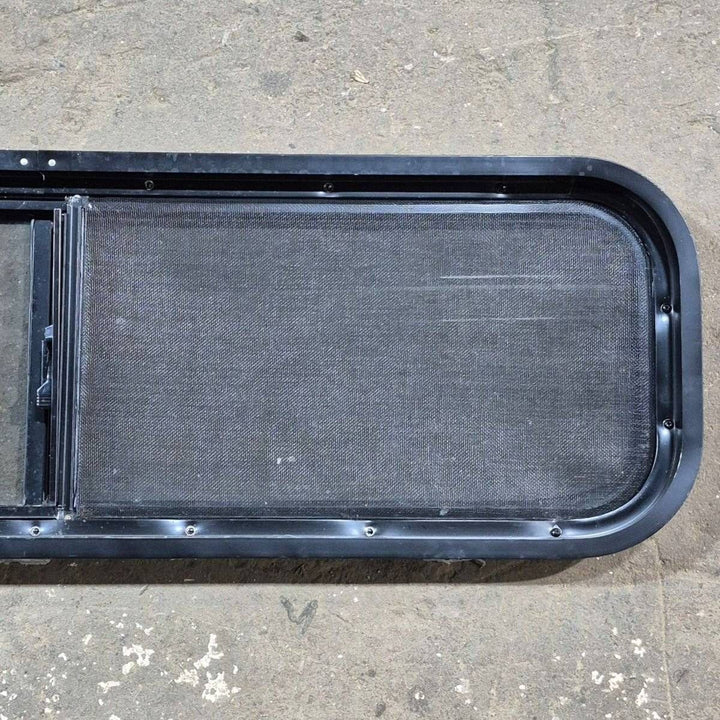 Used Black Radius Opening Window - 42 X 11 3/4 X 2 - Young Farts RV Parts
