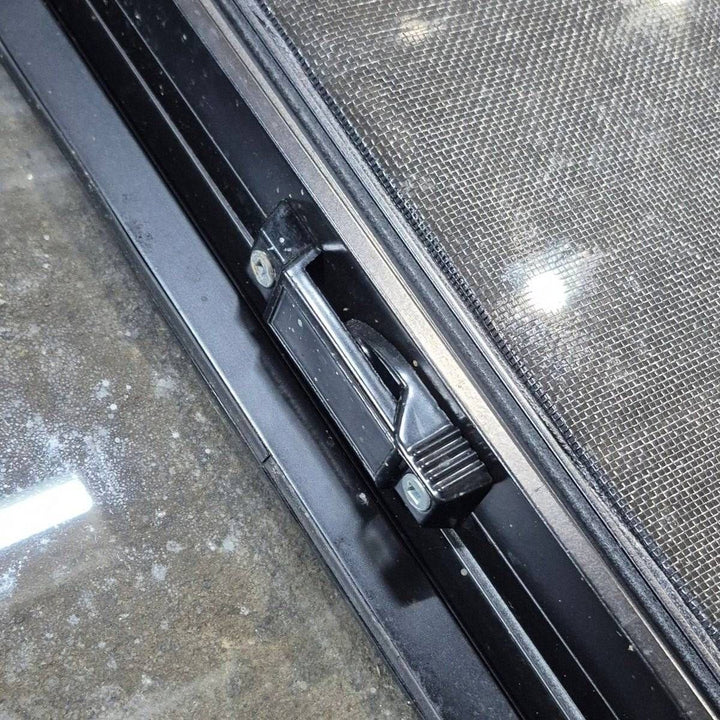 Used Black Radius Opening Window - 42 X 11 3/4 X 2 - Young Farts RV Parts