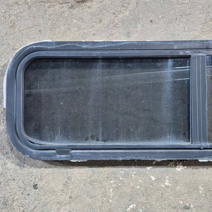 Used Black Radius Opening Window - 42 X 11 3/4 X 2 - Young Farts RV Parts