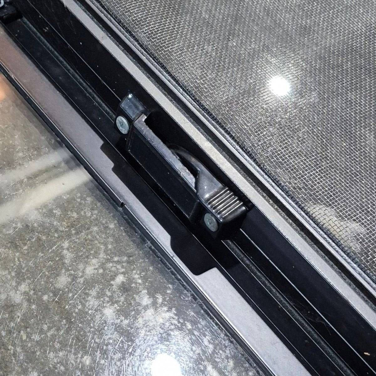 Used Black Radius Opening Window - 42 X 11.75 X 2 - Young Farts RV Parts
