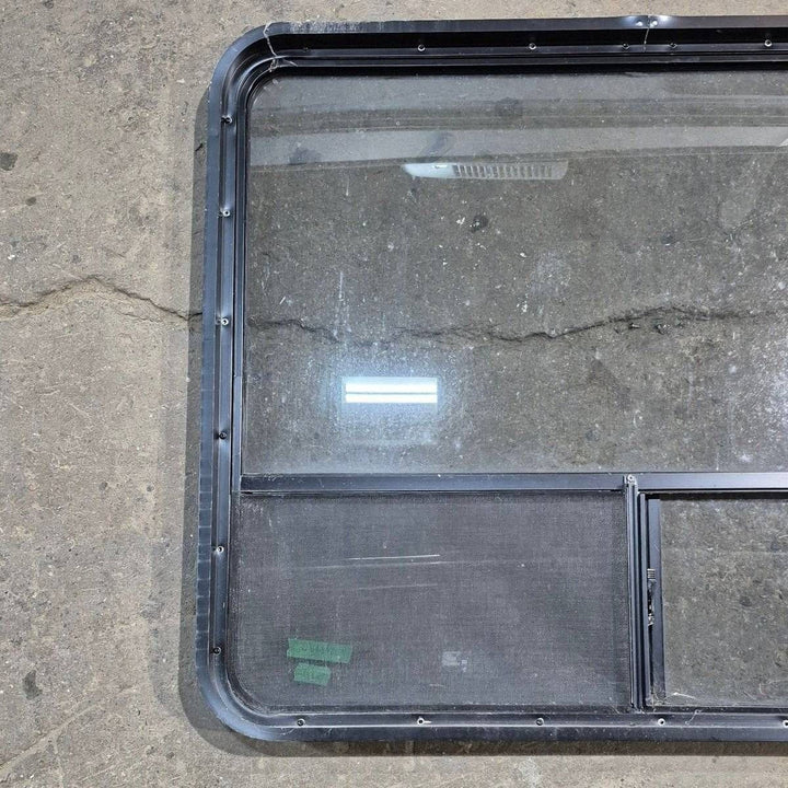 Used Black Radius Opening Window - 44.25 X 35.5 X 1.875 - Young Farts RV Parts