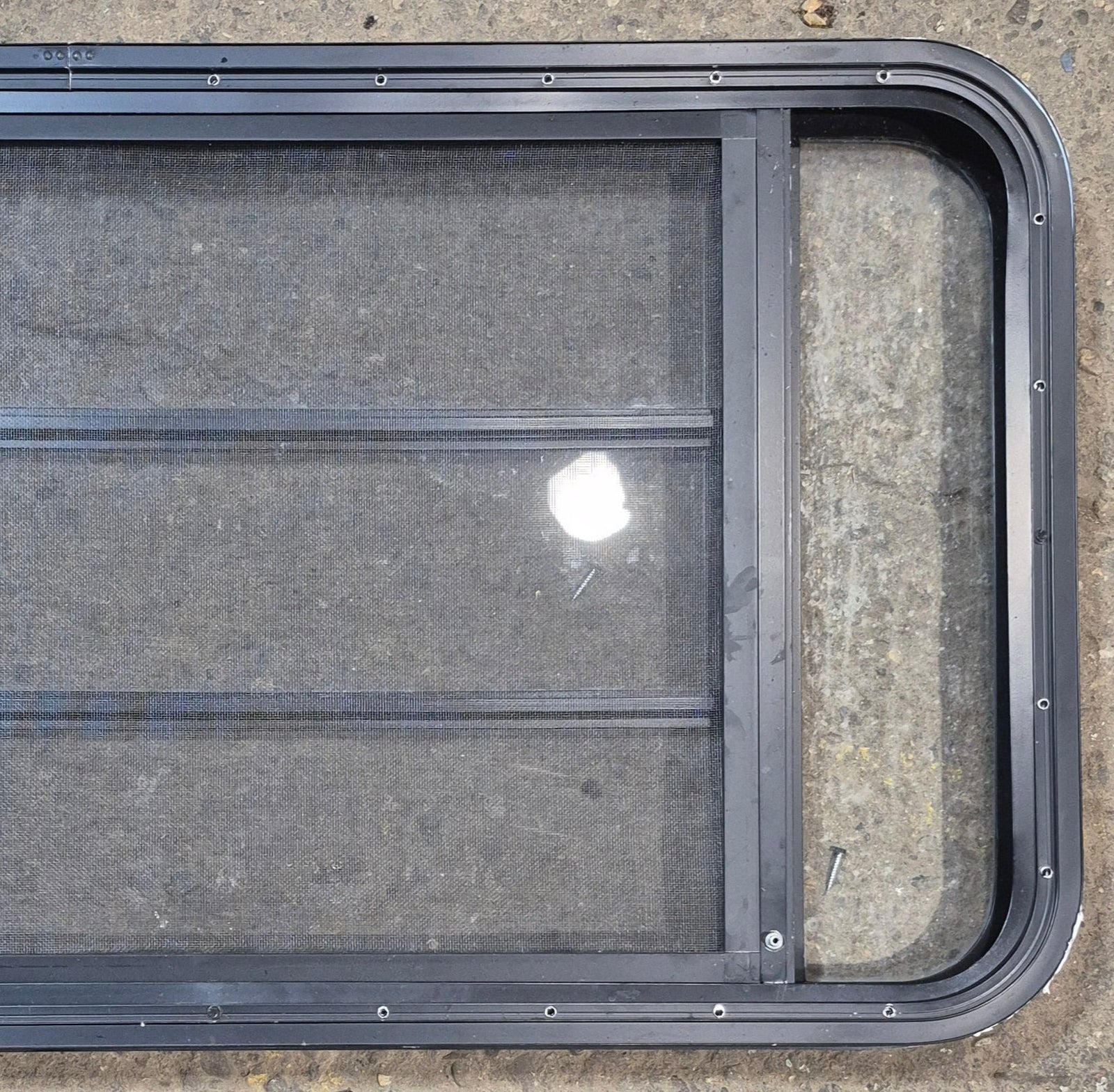 Used Black Radius Opening Window : 47 1/2