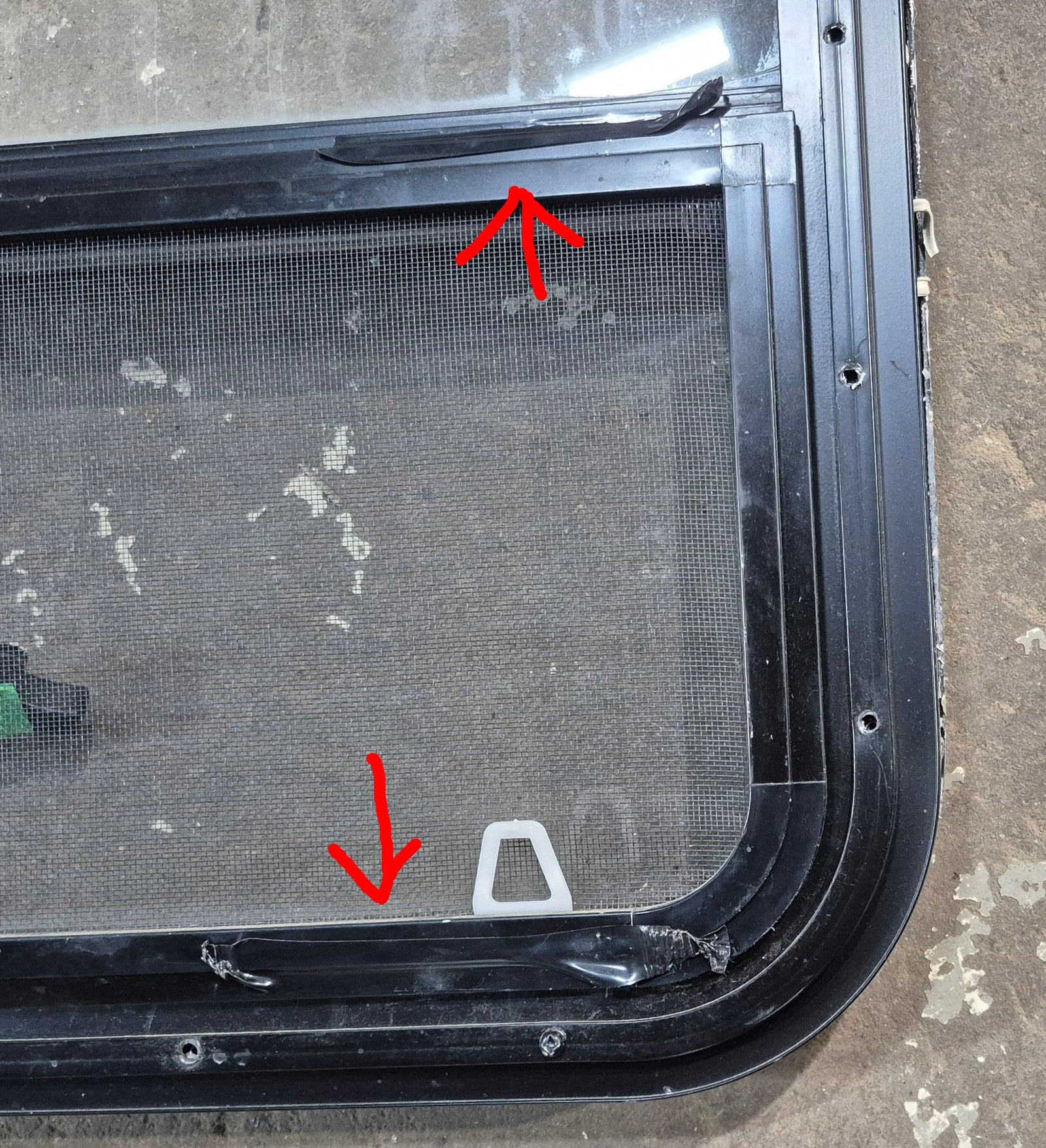 Used Black Radius Opening Window : 47 1/2