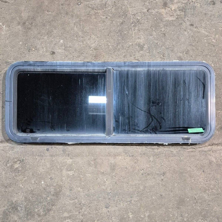 Used Black Radius Opening Window - 47 1/2" X 17 1/2" X 1 7/8" - Young Farts RV Parts