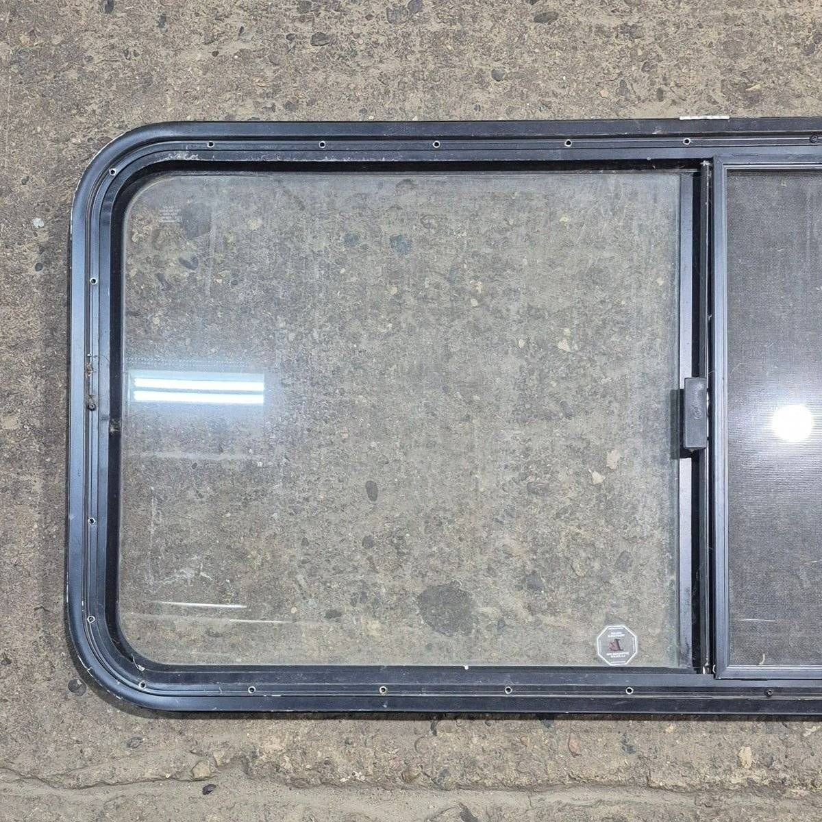 Used Black Radius Opening Window - 47 1/2 X 21 1/2 X 1 1/4 - Young Farts RV Parts