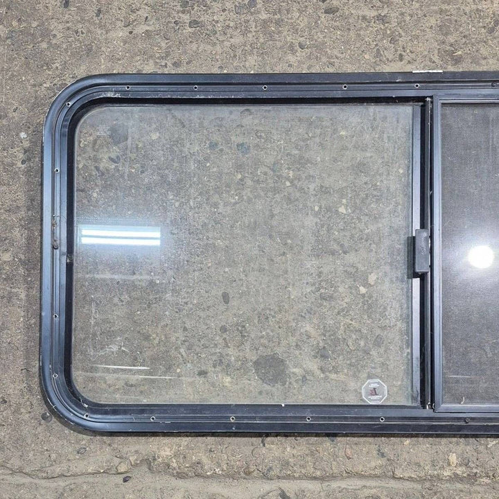 Used Black Radius Opening Window - 47 1/2 X 21 1/2 X 1 1/4 - Young Farts RV Parts