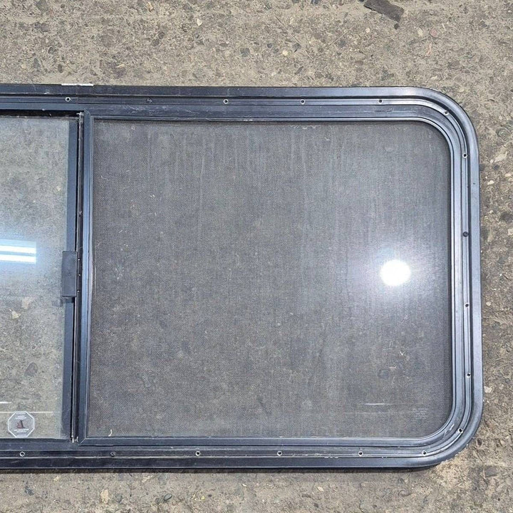 Used Black Radius Opening Window - 47 1/2 X 21 1/2 X 1 1/4 - Young Farts RV Parts