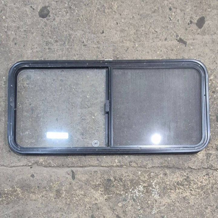 Used Black Radius Opening Window - 47 1/2 X 21 1/2 X 1 1/4 - Young Farts RV Parts