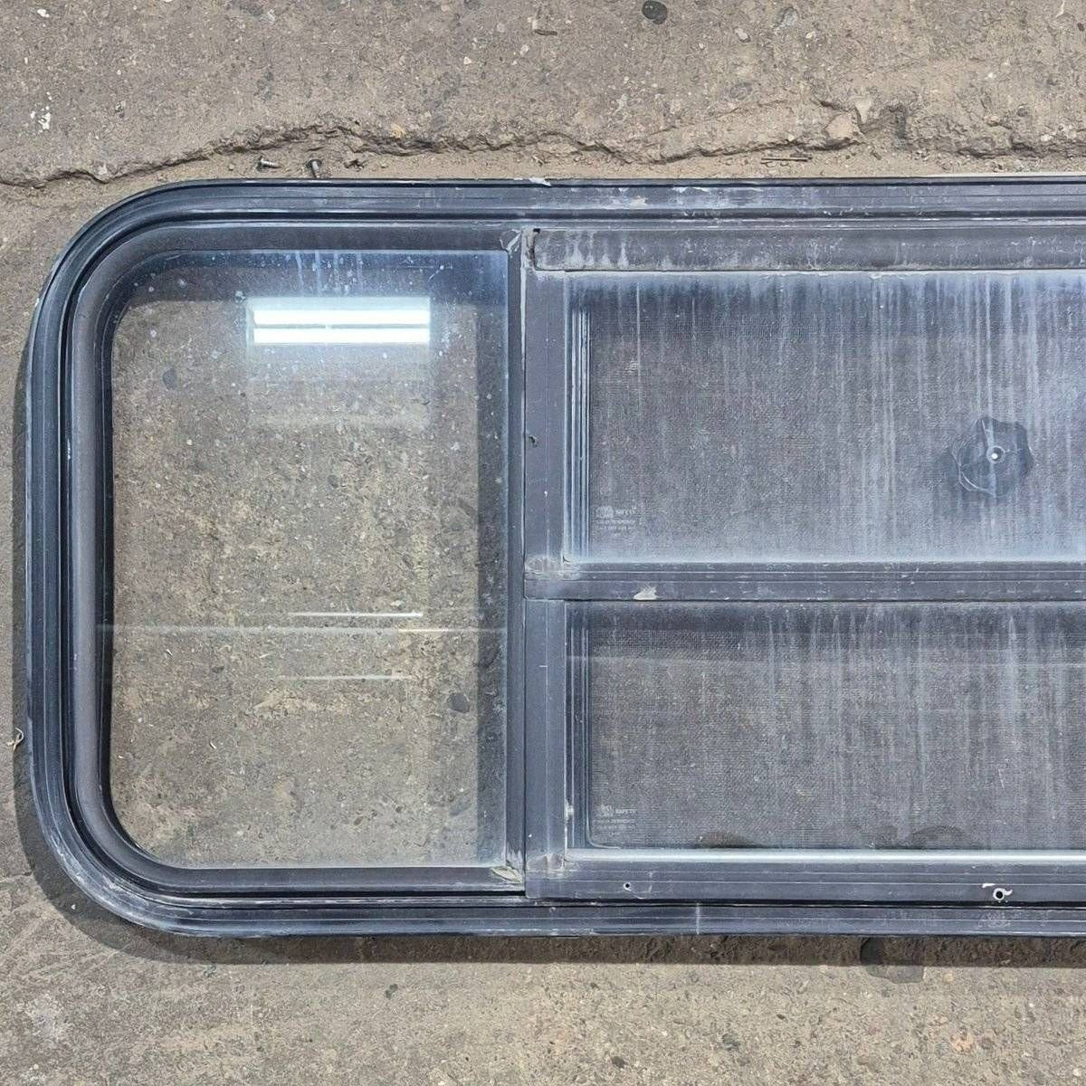 Used Black Radius Opening Window - 47.5 X 17.5 X 1.875 - Young Farts RV Parts