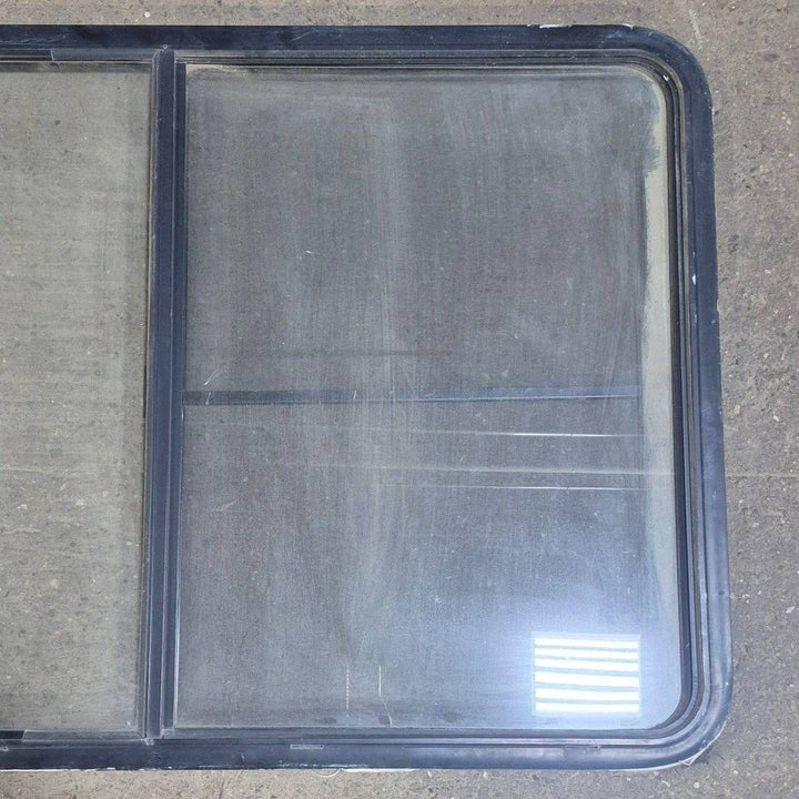 Used Black Radius Opening Window - 53 1/2" X 35 1/2" X 1 1/4" - Young Farts RV Parts