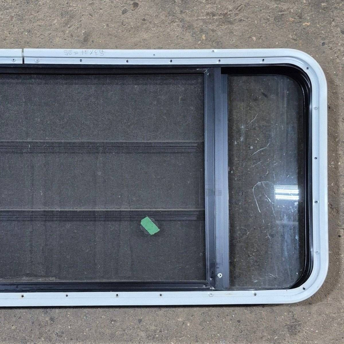 Used Black Radius Opening Window - 53 1/8" X 21 1/4" X 1 7/8" - Young Farts RV Parts