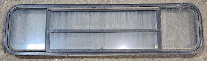 Used Black Radius Opening Window : 59 1/2" W x 14 3/4" H x 1 3/4" - Young Farts RV Parts