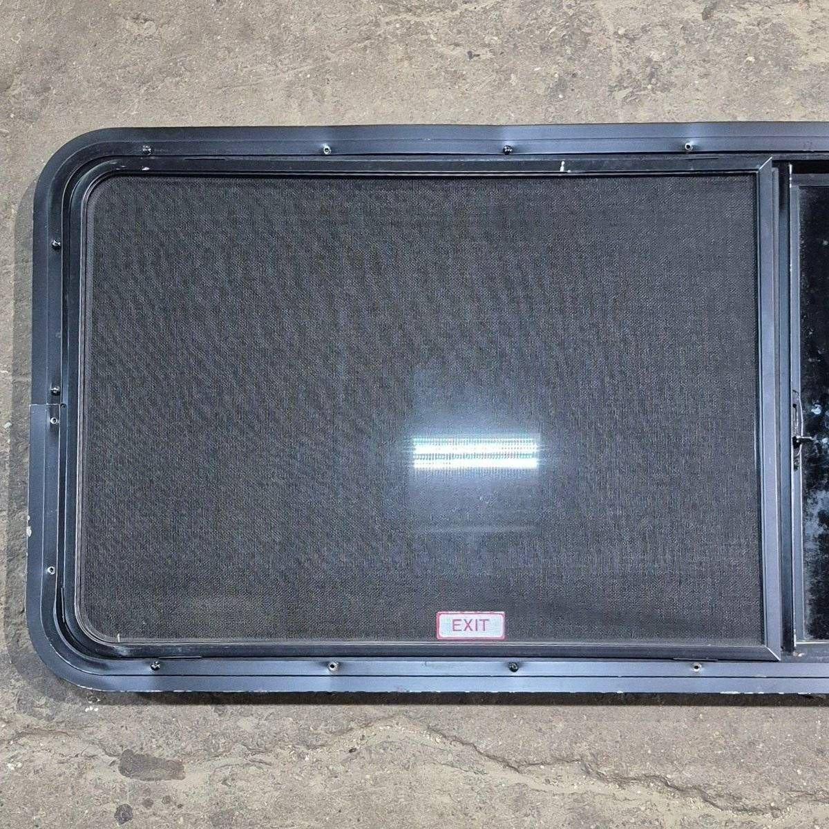 Used Black Radius Opening Window - 60" X 21 1/2" X 1 7/8" - Young Farts RV Parts