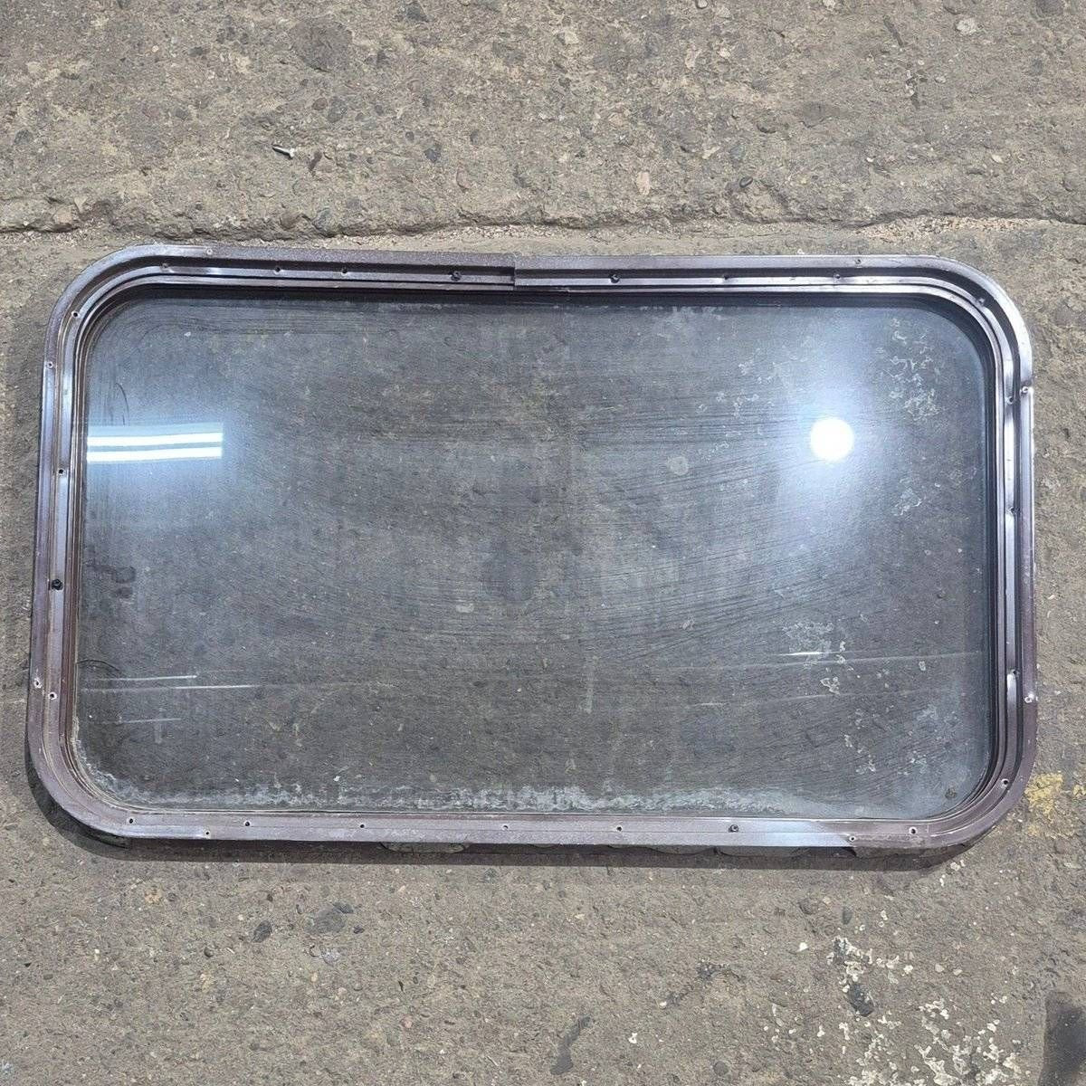 Used Brown Radius Non-Opening Window - 33 3/4