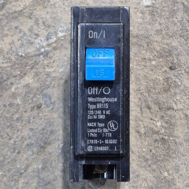 Used Circuit Breaker, Single Pole 15 AMP - BR115 - Young Farts RV Parts